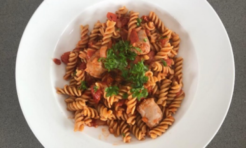 SAUSAGE AND WHOLEMEAL FUSILLI PASTA